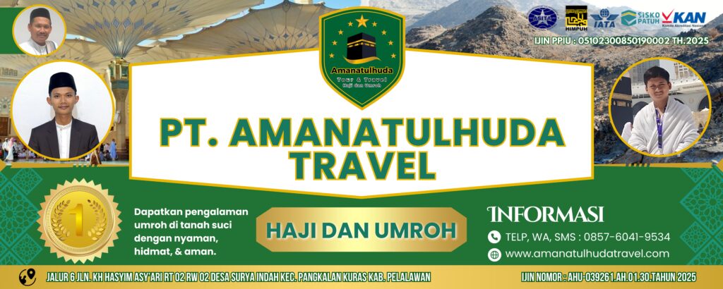 hijau putih elegan klasik promosi pendaftaran umroh spanduk