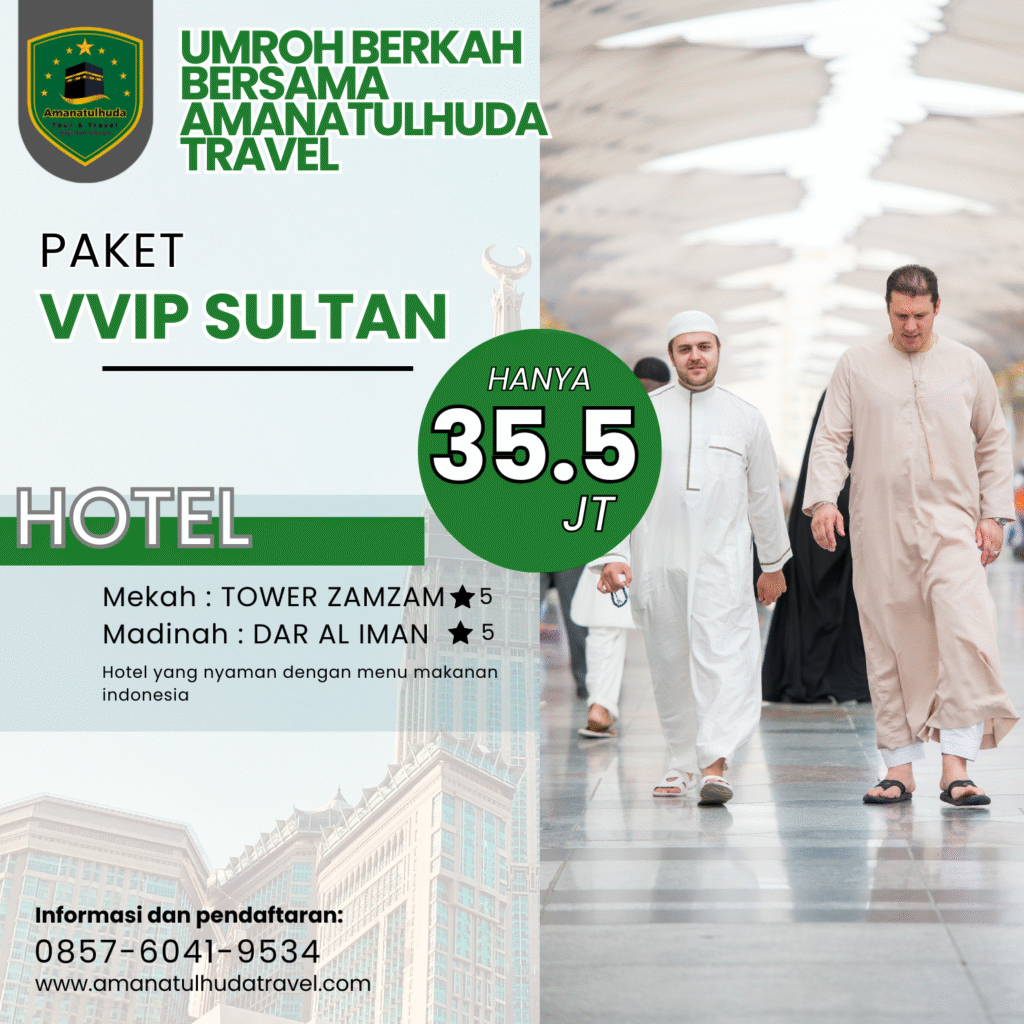 teal dan putih moderen promo paket umroh instagram post